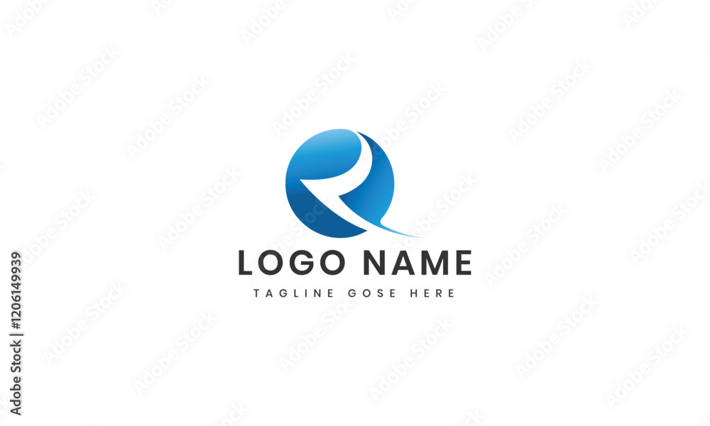 r logo template with abstract shape r logo template with abstract shape