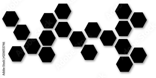 Abstract white black and grey hexagon technology geometric pattern concept white background. Use for template, wallpaper, website vector illustration.