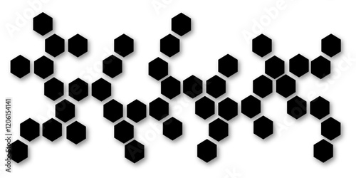 Abstract white black and grey hexagon technology geometric pattern concept white background. Use for template, wallpaper, website vector illustration.