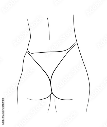 woman ass butt black and white hand drawing