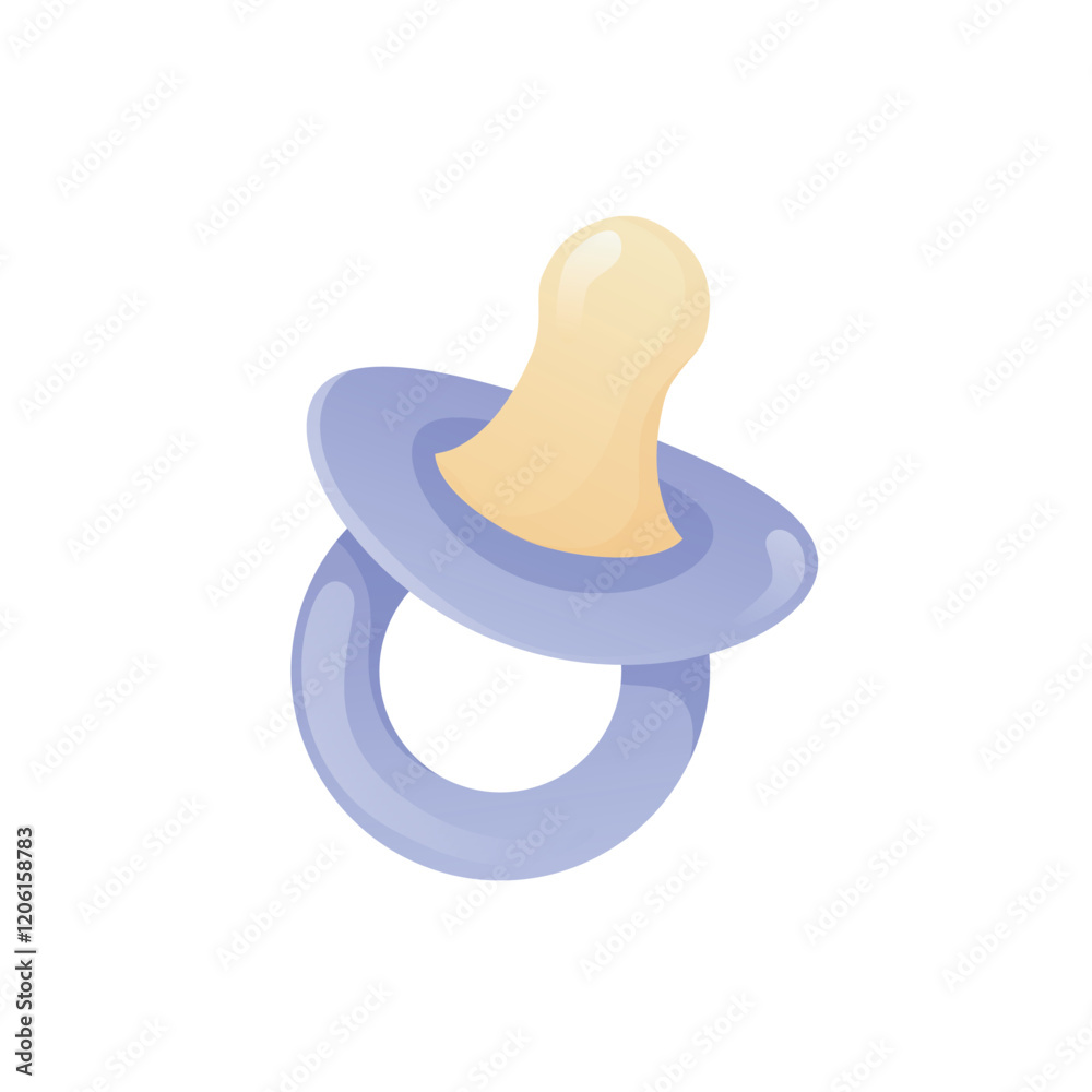 Blue baby pacifier in flat design. Newborn dummy, rubber nipple for boy. Vector illustration isolated. Blue baby pacifier in flat design. Newborn dummy, rubber nipple for boy. Vector illustration isolated.