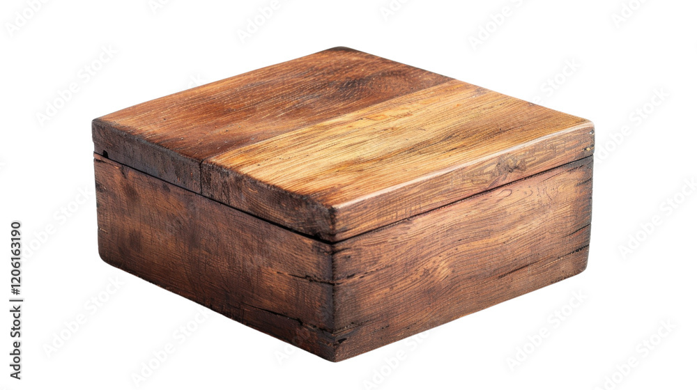Old wooden box on transparent background Old wooden box on transparent background