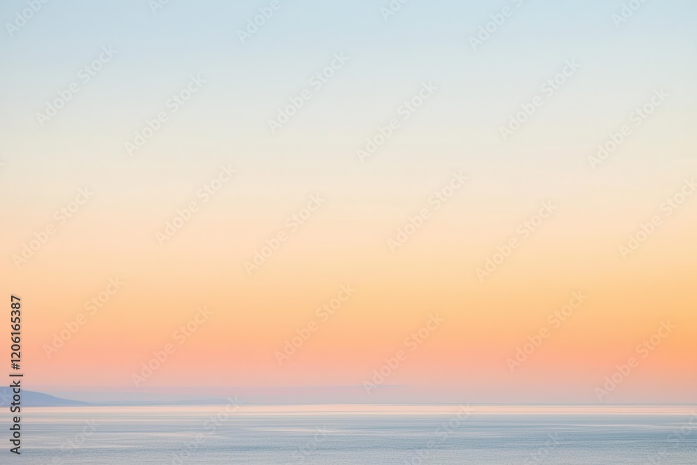 Fototapeta premium Sunset Gradient: A sky transitioning from deep orange to soft pink, with the horizon fading into a calm, dusky blue