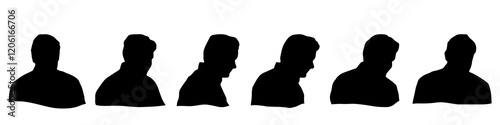 Conceptual human head isolated on white background as abstract avatar as a set or collection banner for social design concept. Human closeup anonymous faces head shot for human character illustration