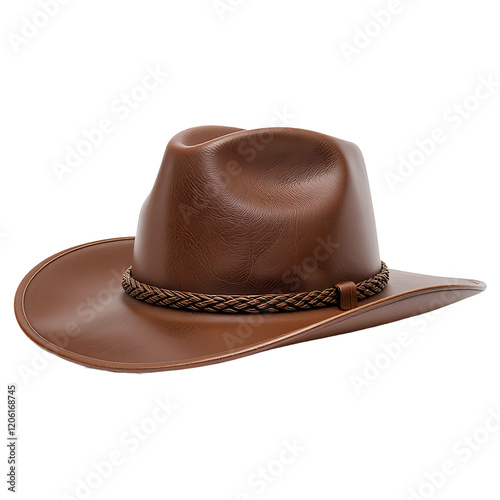 Braided Band Cowboy Hat - A Fashion Statement. Generative by AI. Png File photo