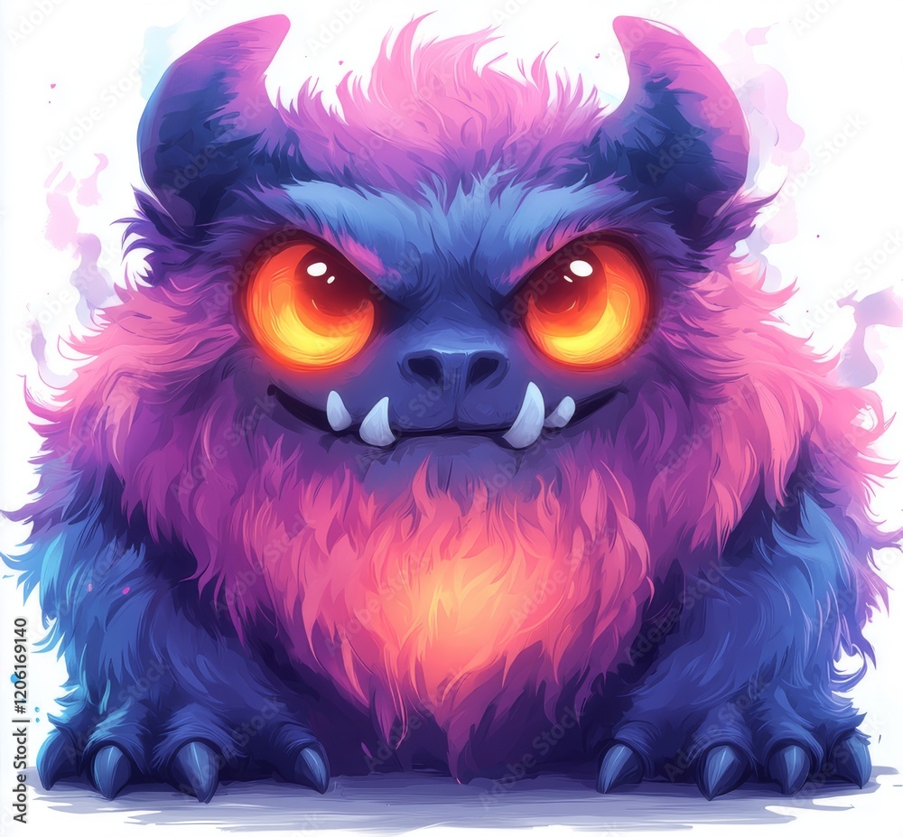 Obraz premium chibi monster design with a pure white background for t-shirt printing