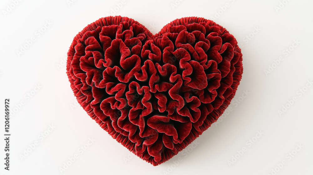 Stunning 3D Red Heart on White Background for Romantic Designs Stunning 3D Red Heart on White Background for Romantic Designs