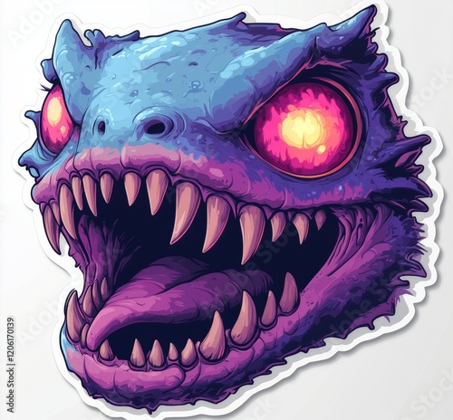 chibi monster design with a pure white background for t-shirt printing
