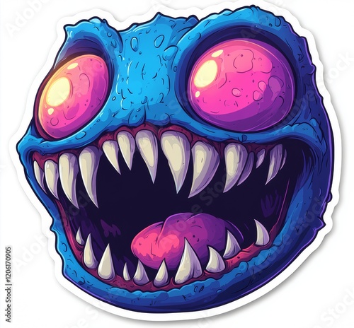 chibi monster design with a pure white background for t-shirt printing