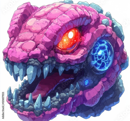 chibi monster design with a pure white background for t-shirt printing
