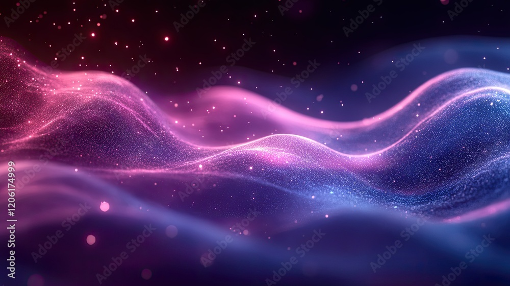 Abstract waves of light and color create a mesmerizing, ethereal atmosphere. Abstract waves of light and color create a mesmerizing, ethereal atmosphere.