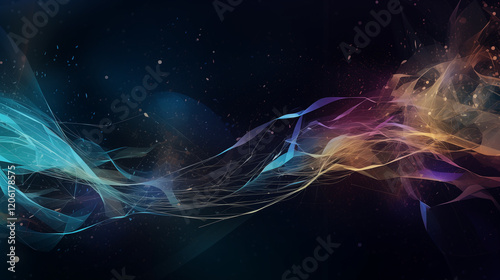 An abstract and visually striking banner design representing untold stories and hidden narratives. The image features floating fragments of unwritten pages, glowing lines of digital data, and a faint 