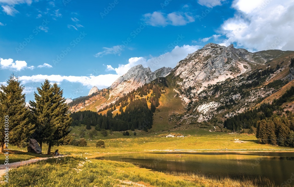 Obraz premium Mountain landscape in the French Alps 