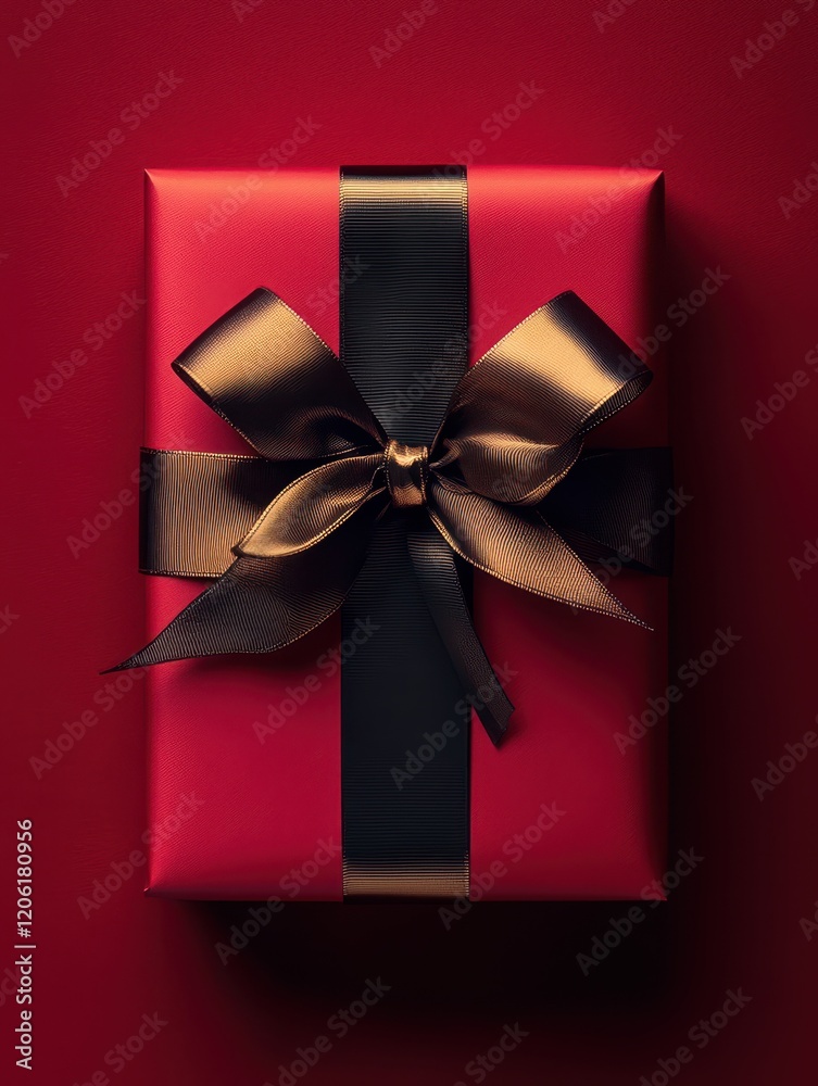Red Gift Boxes with Elegant Ribbons and Festive Decorations