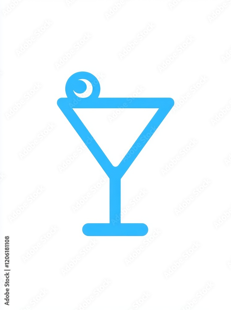 A Martini drink with a skewer of olives. Retro line art. Modern design suitable for bars, cafes, and restaurants A Martini drink with a skewer of olives. Retro line art. Modern design suitable for bars, cafes, and restaurants