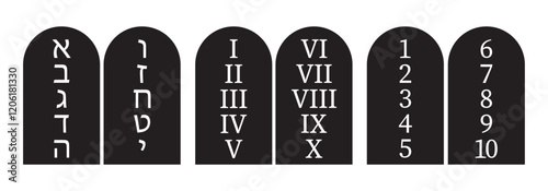 Decalogue. Bible. Old Testament. Religion. Christianity. Judaism. Spirituality. Vector. Illustration