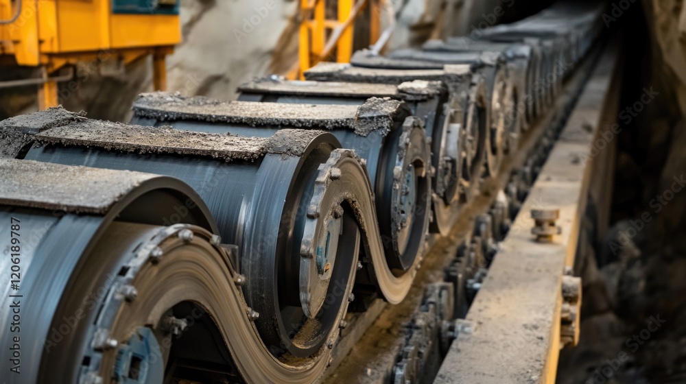 Industrial machinery on a production line, use for commercial or manufacturing illustration Industrial machinery on a production line, use for commercial or manufacturing illustration