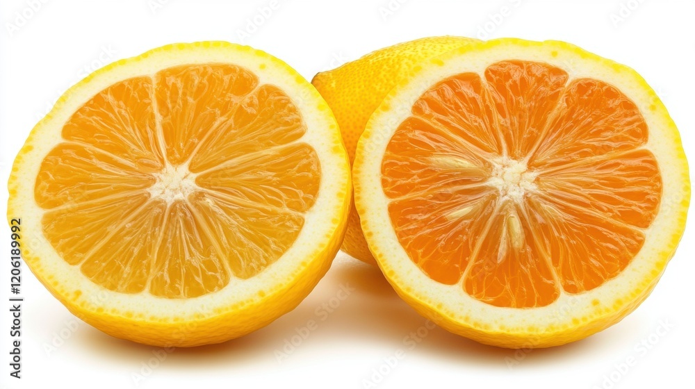 Fresh Sliced Lemon and Orange Showcasing Bright Citrus Colors Fresh Sliced Lemon and Orange Showcasing Bright Citrus Colors