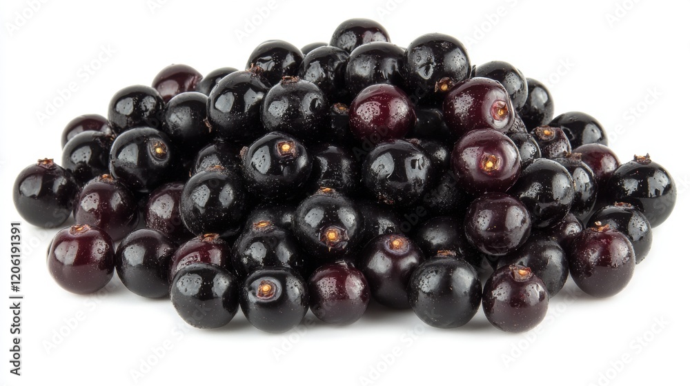 Fresh Ripe Black Currants Piled Together on White Background Fresh Ripe Black Currants Piled Together on White Background