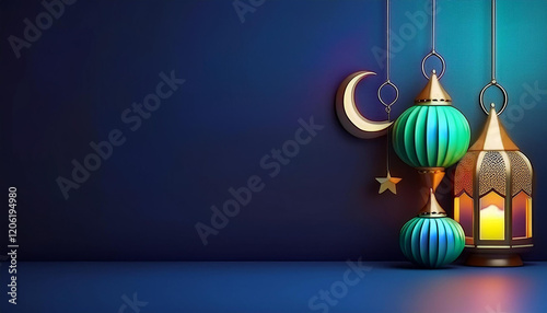 Happy ramadan kareem golden background design