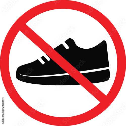 no shoes icon. Prohibited shoes icon . no Sneakers sign. design in trendy style. Vector illustration