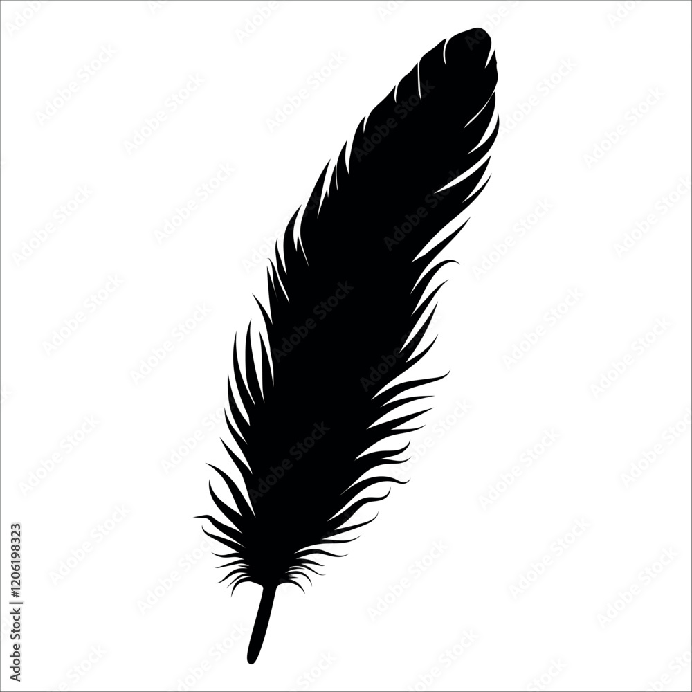 Bird Feather silhouette vector illustration Bird Feather silhouette vector illustration