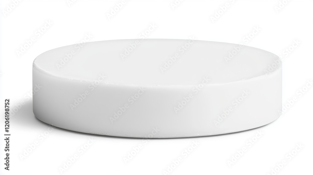 White Ceramic Plate with Smooth Surface and Subtle Shadow Effect White Ceramic Plate with Smooth Surface and Subtle Shadow Effect