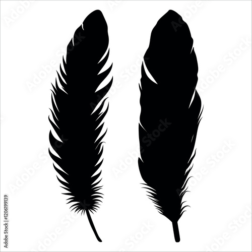 Bird Feather silhouette vector illustration