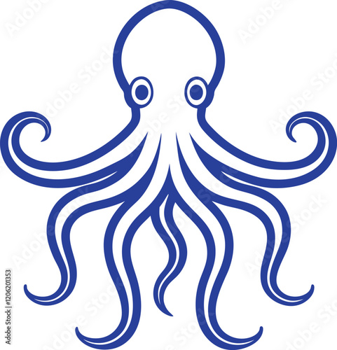 Octopus line art octopus logo. Isolated octopus