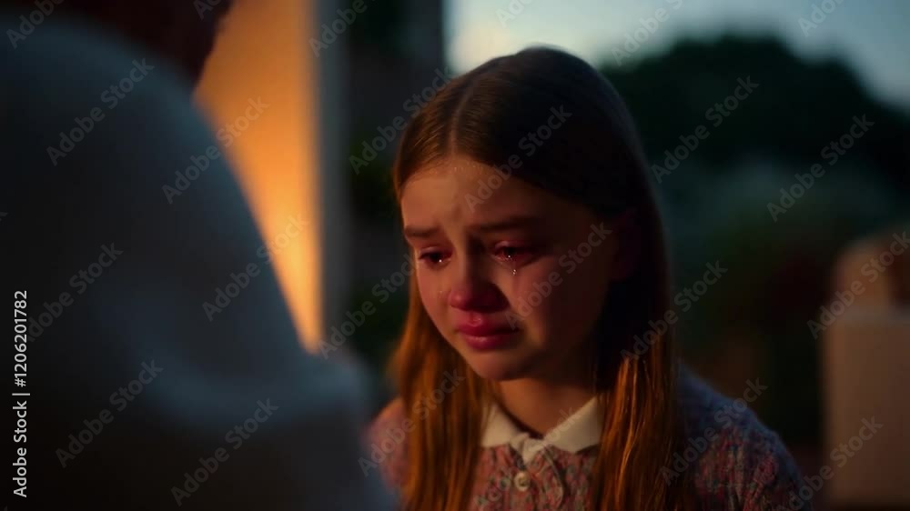 Little Girl Crying, Scolded by Parents