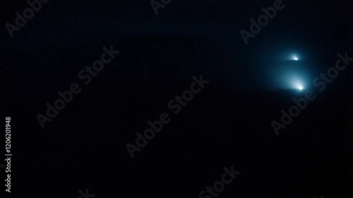 Dynamic Lights. Moving and Flashing Lights on Black Background