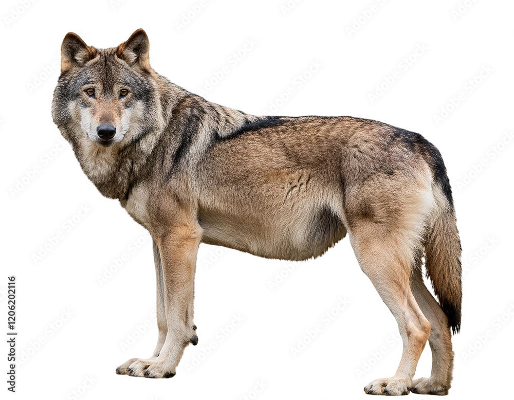 Gray Wolf, Isolated on Transparent Background Gray Wolf, Isolated on Transparent Background