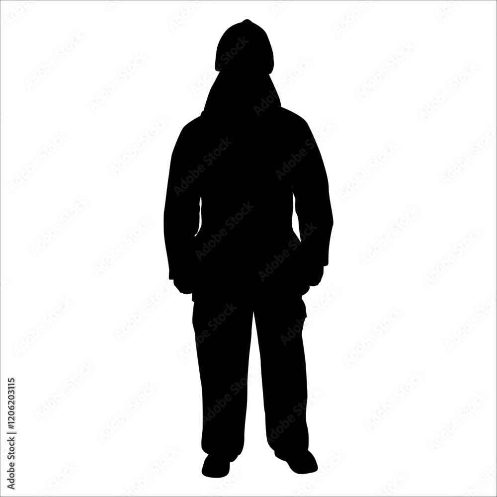 Black Firefighter silhouette Vector illustration Black Firefighter silhouette Vector illustration