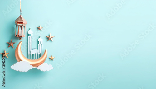 Happy ramadan kareem golden background design