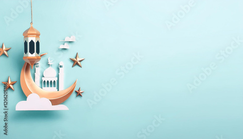 Happy ramadan kareem golden background design