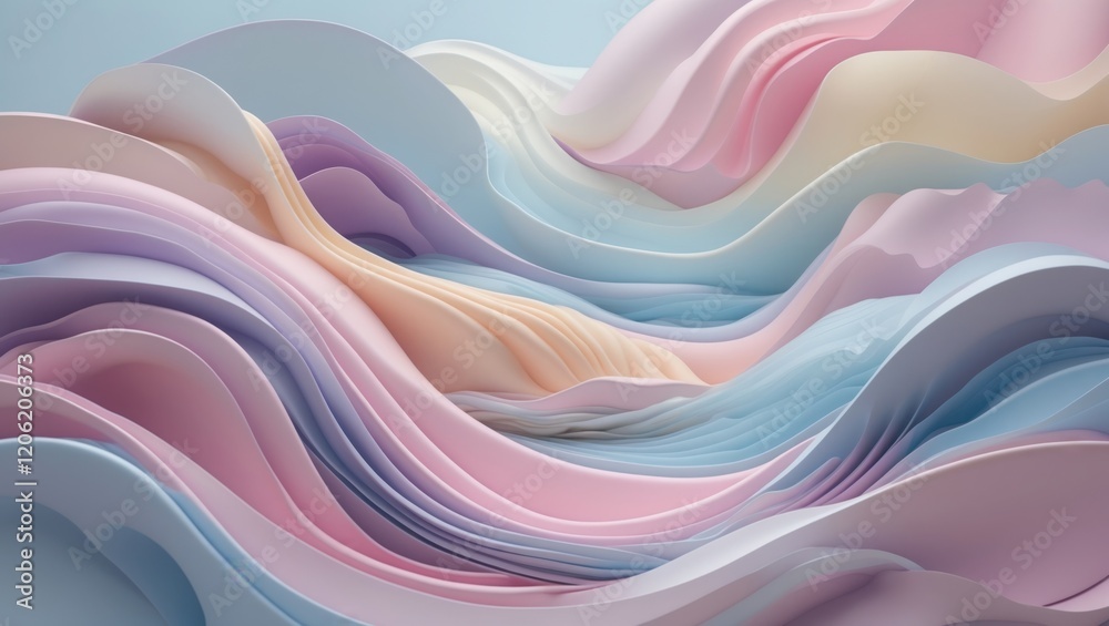 Soothing Abstract Pastel Waves in Motion Soothing Abstract Pastel Waves in Motion