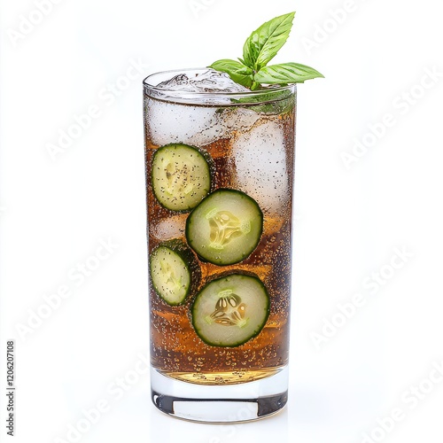 An isolated image on a white background showcasing an Es Teler from Indonesia, consisting of avocado, coconut, and jackfruit ice cocktail photo