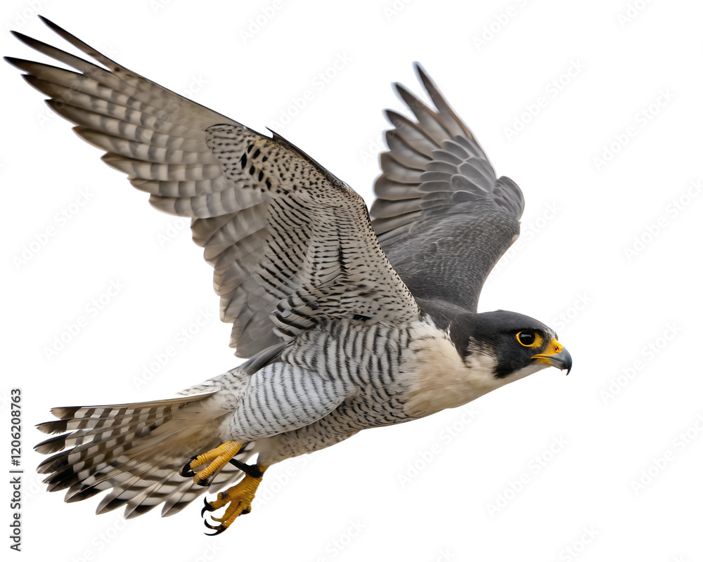 Peregrine Falcon in Flight on Transparent Background. PNG Peregrine Falcon in Flight on Transparent Background. PNG