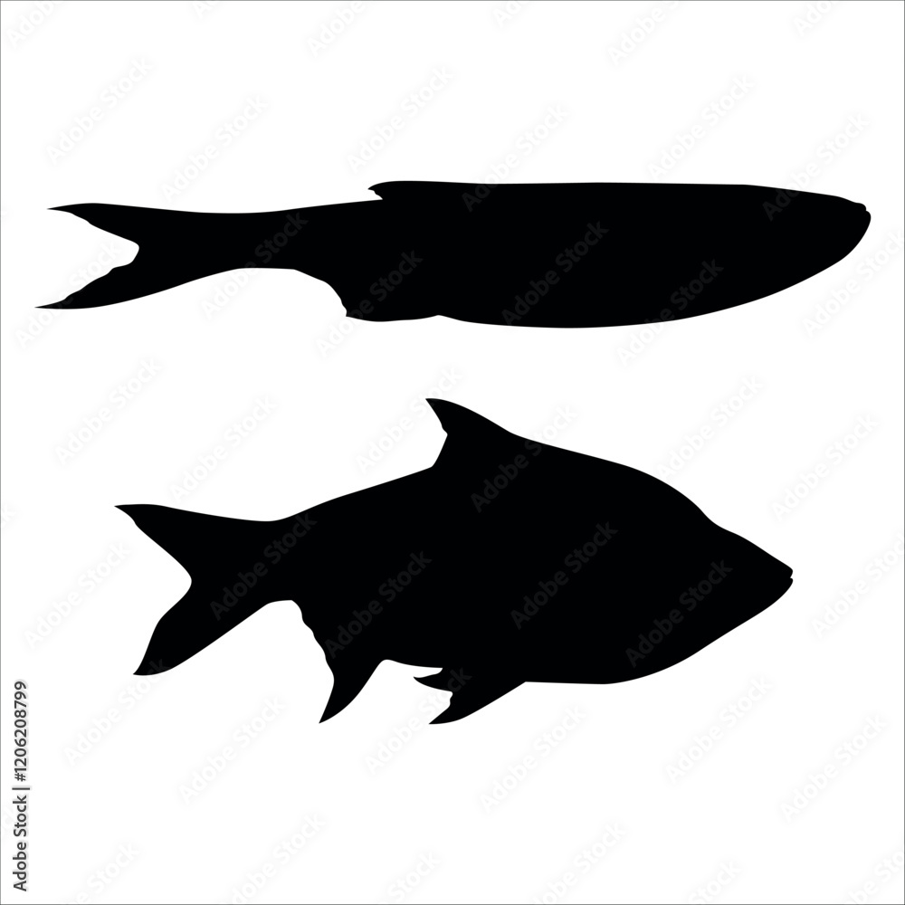 Black Fish silhouette vector illustration Black Fish silhouette vector illustration