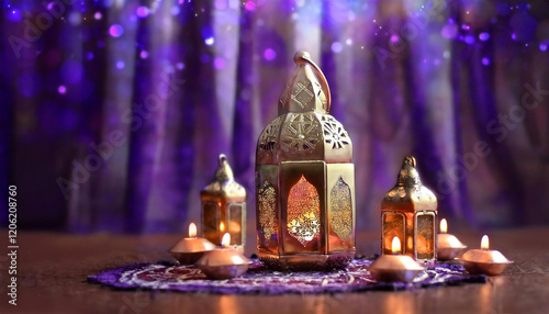 Happy ramadan kareem golden background design