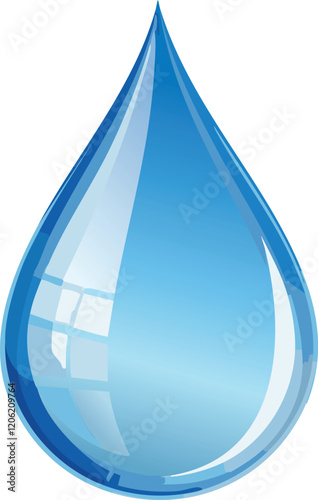 Water drop vector illustration, clean with light reflecting