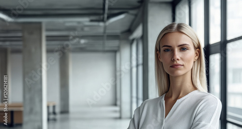 Confident Businesswoman in Modern Office Setting with Natural Light Free Download Confident Businesswoman in Modern Office Setting with Natural Light - GFXLoad
