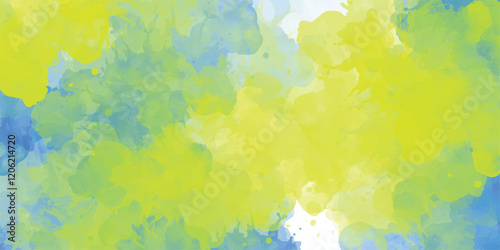 A vibrant and energetic display of colorful paint splashes against a stark white background Vibrant watercolor background showcasing a blend of warm and cool colors, perfect for creative projects,
