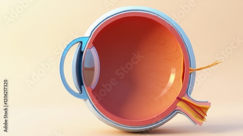Human eye anatomy. Inner structure. 3d illustration