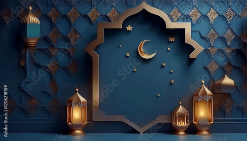 Happy ramadan kareem golden background design