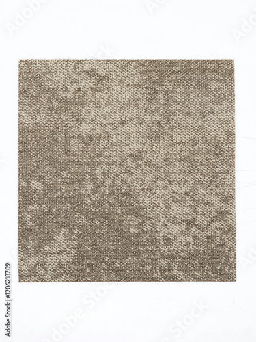 the texture of a brown carpet in the form of a square on a white background
 photo