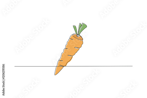 Carrot Continuous one line design Vector Illustration