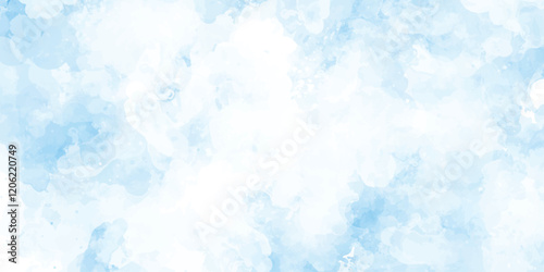 white cloud on blue sky watercolour painting blue sky overcast above the cloud in vector view beautiful cloudscape for background
