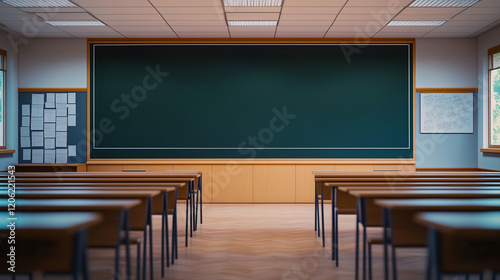 Clean blackboard with no graffiti or scribbles and nothing written on it.