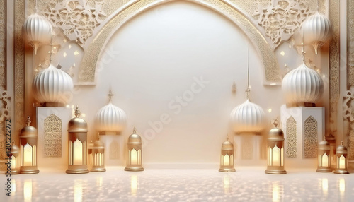 Happy ramadan kareem golden background design